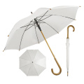 Wooden handle frame polyester fabric outdoor fashion sun white umbrella